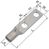 Elpress Tube Terminals with two stud holes 70-400 mm